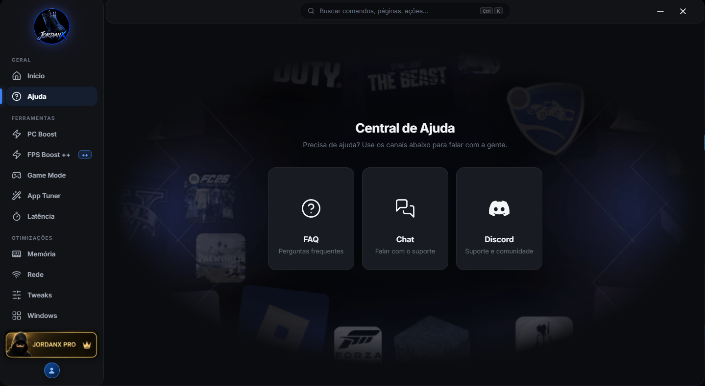 JordanX Optimizer — Ajuda