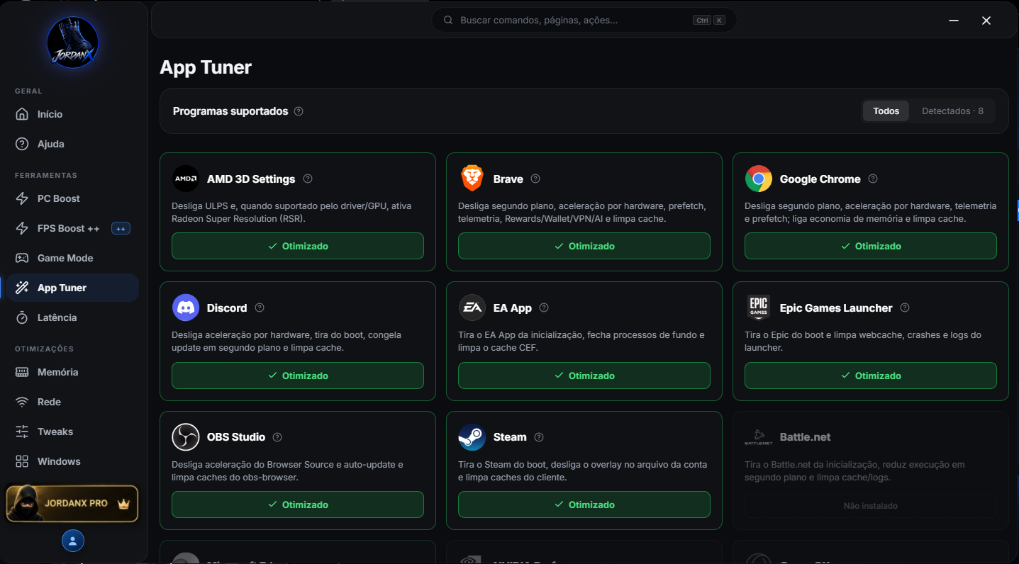 JordanX Optimizer — App Tuner