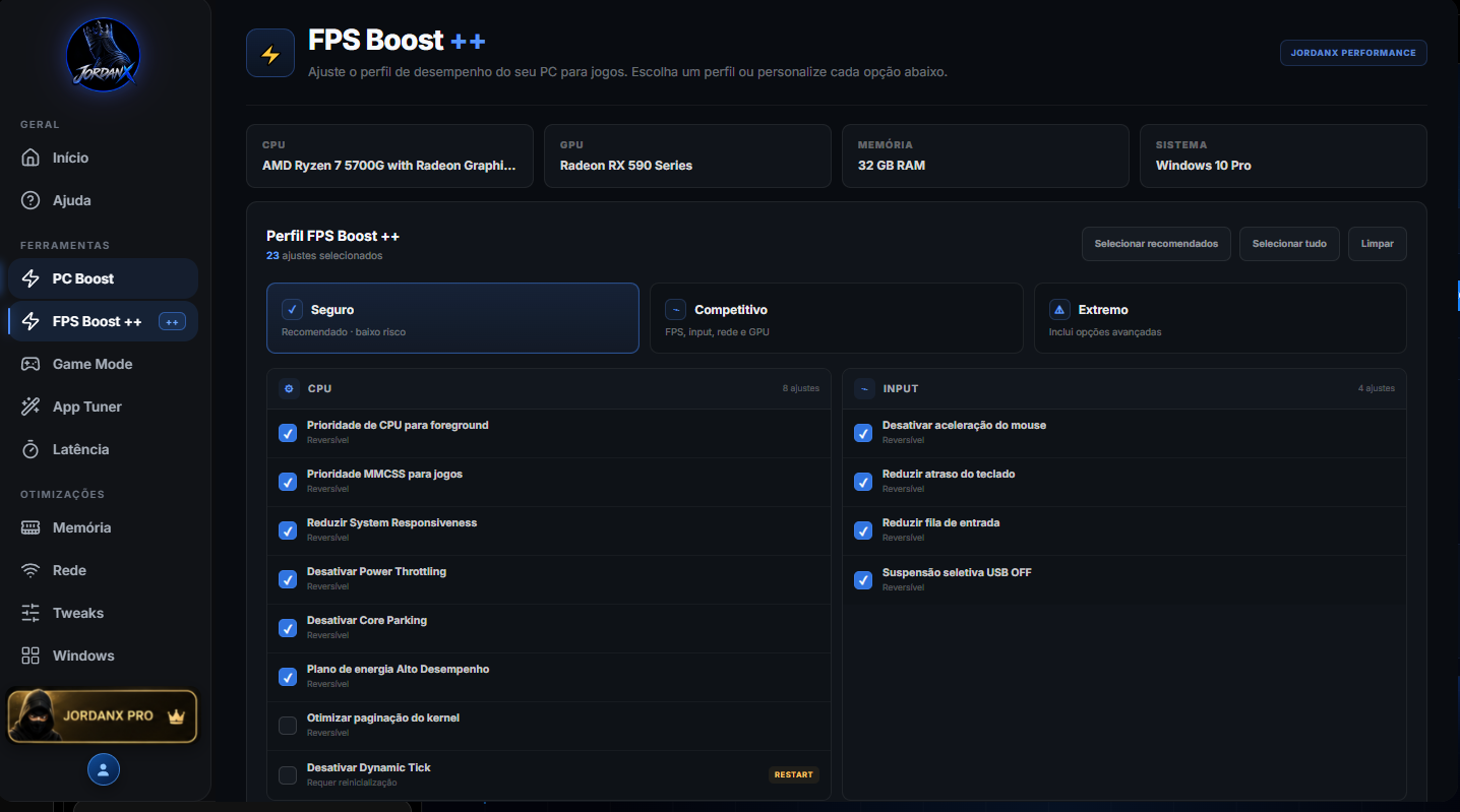JordanX Optimizer — FPS Boost ++
