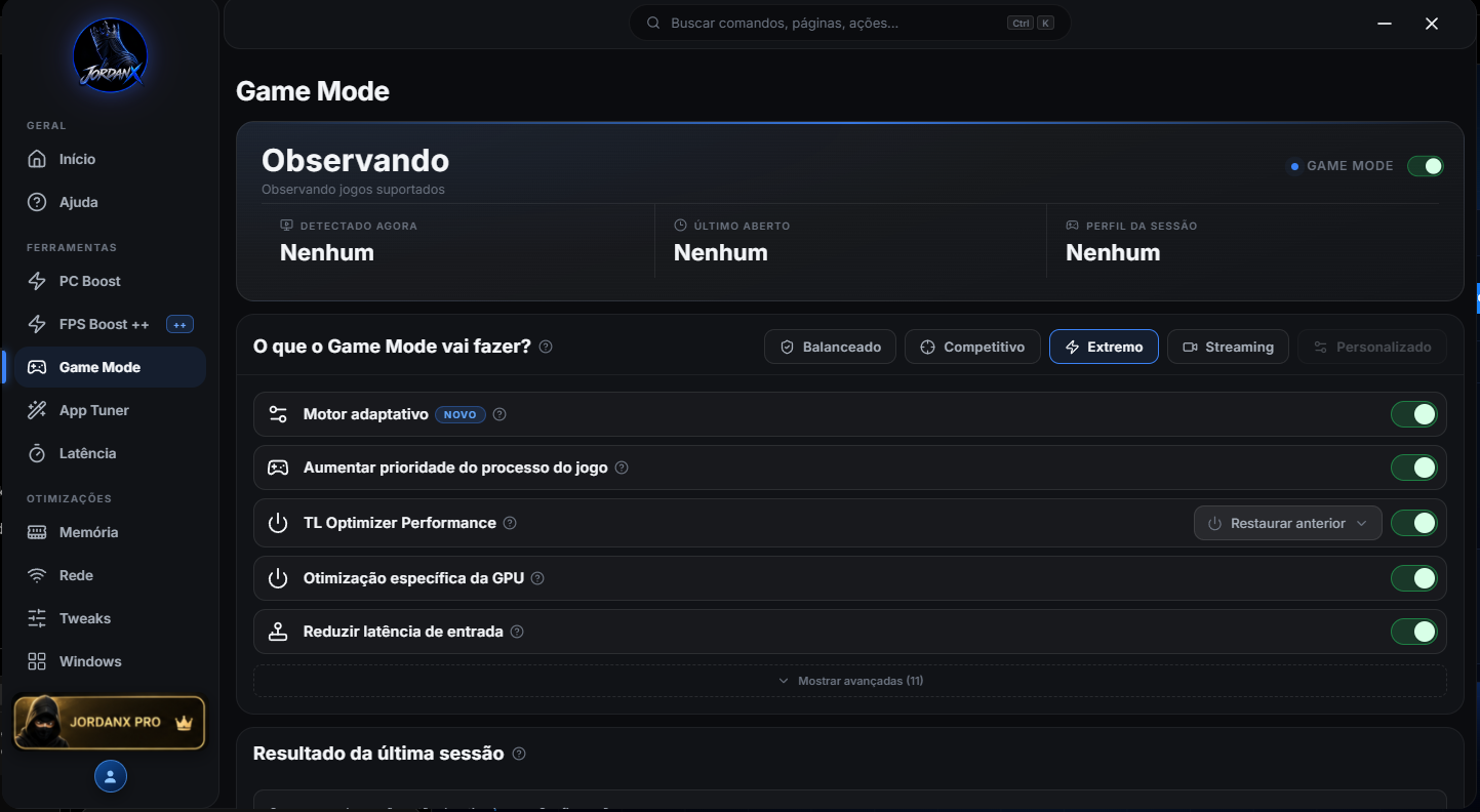 JordanX Optimizer — Game Mode