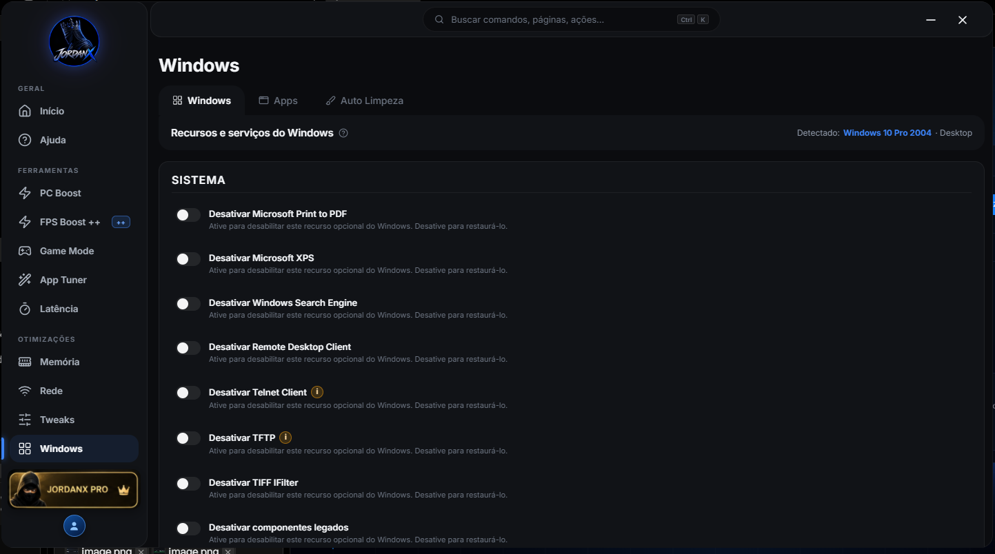 JordanX Optimizer — Windows